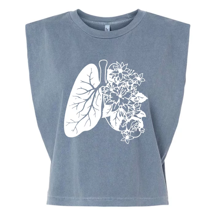 Floral Lungs Anatomical Lung Nurse Garment-Dyed Women's Muscle Tee