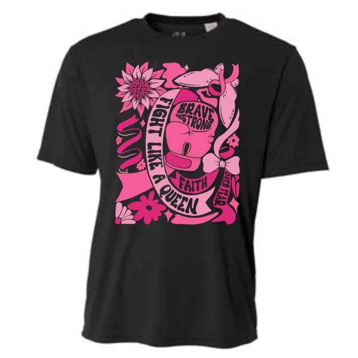 Fight Like A Queen Brave And Strong Breast Cancer Cooling Performance Crew T-Shirt