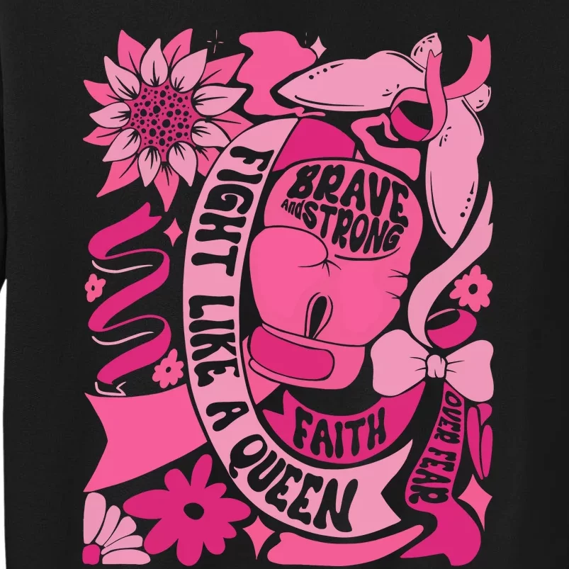 Fight Like A Queen Brave And Strong Breast Cancer Sweatshirt