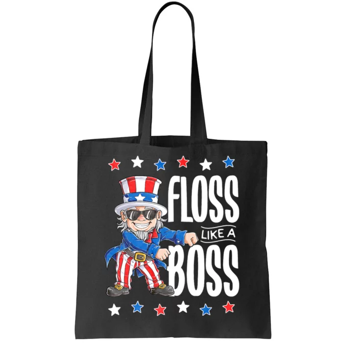 Floss Like A Boss 4th Of July Uncle Sam Tote Bag