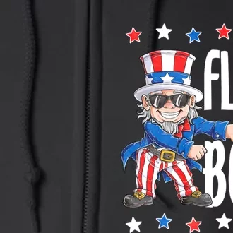 Floss Like A Boss 4th Of July Uncle Sam Full Zip Hoodie