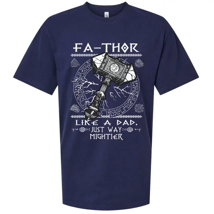 Fathor Like a Dad Just Way Mightier Father's Day Viking Sueded Cloud Jersey T-Shirt