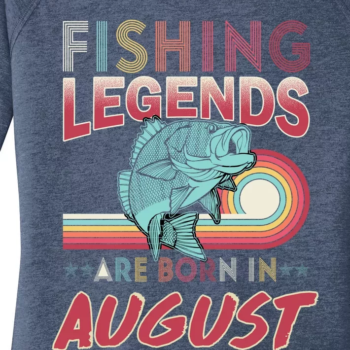 Fishing Legends Are Born In August Women's Perfect Tri Tunic Long Sleeve Shirt