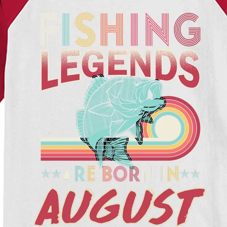 Fishing Legends Are Born In August Kids Colorblock Raglan Jersey