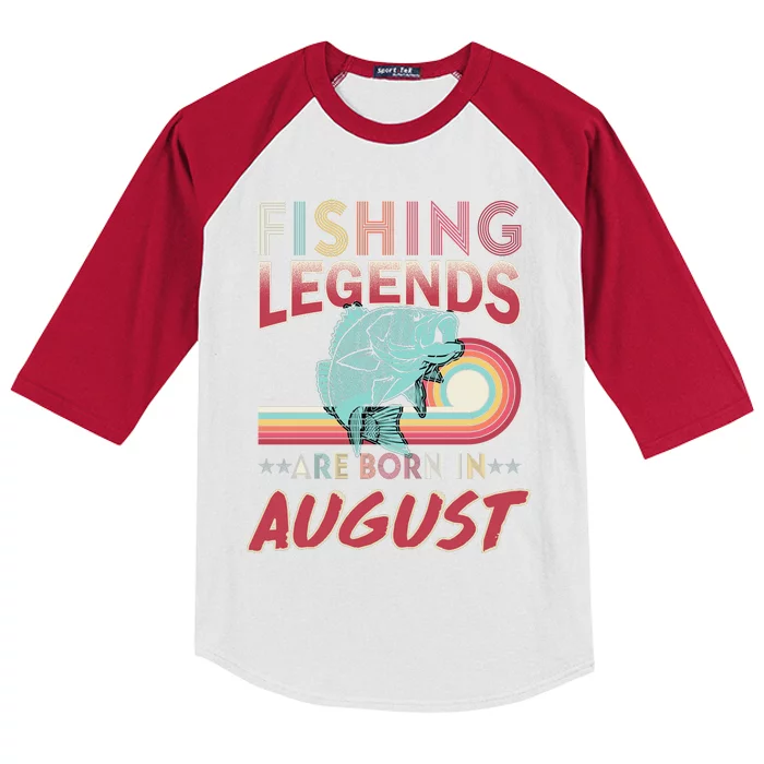 Fishing Legends Are Born In August Kids Colorblock Raglan Jersey