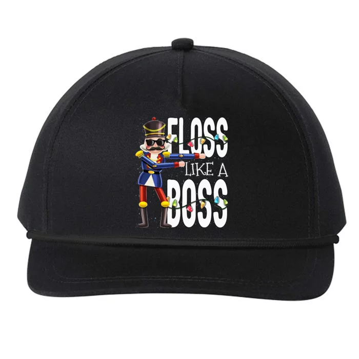 Floss Like A Boss Flossing Nutcracker Christmas Floss Like A Boss Flos Snapback Five-Panel Rope Hat