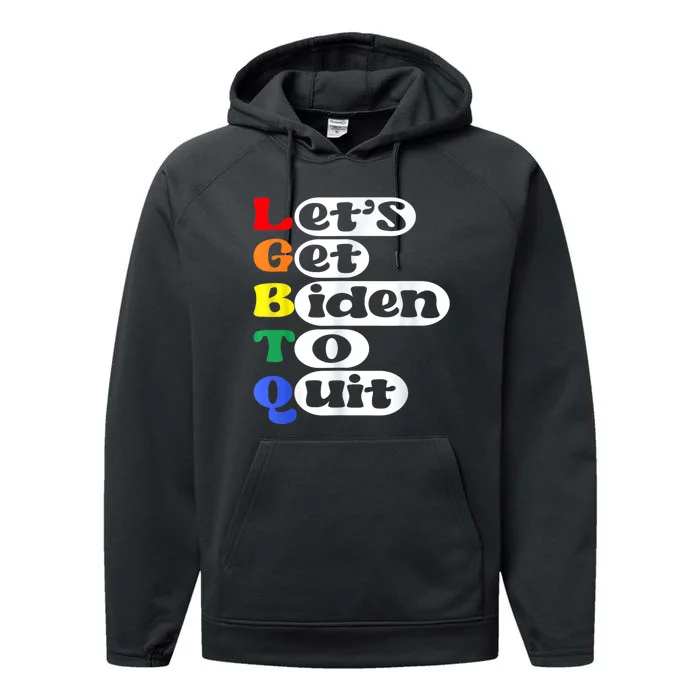 Funny LGBTQ Anti Biden Lets Get Biden To Quite Performance Fleece Hoodie