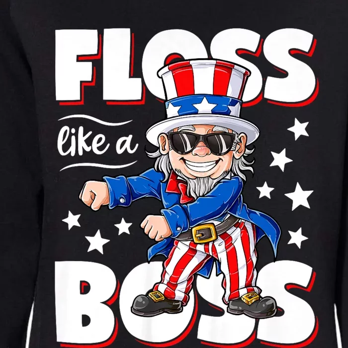 Floss Like A Boss 4th Of July Uncle Sam Womens California Wash Sweatshirt