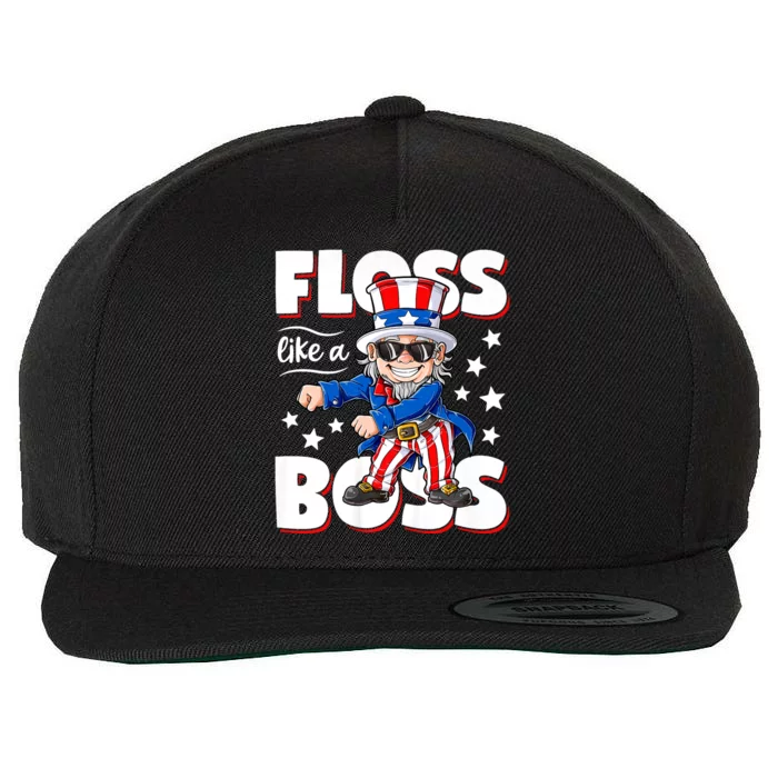 Floss Like A Boss 4th Of July Uncle Sam Wool Snapback Cap