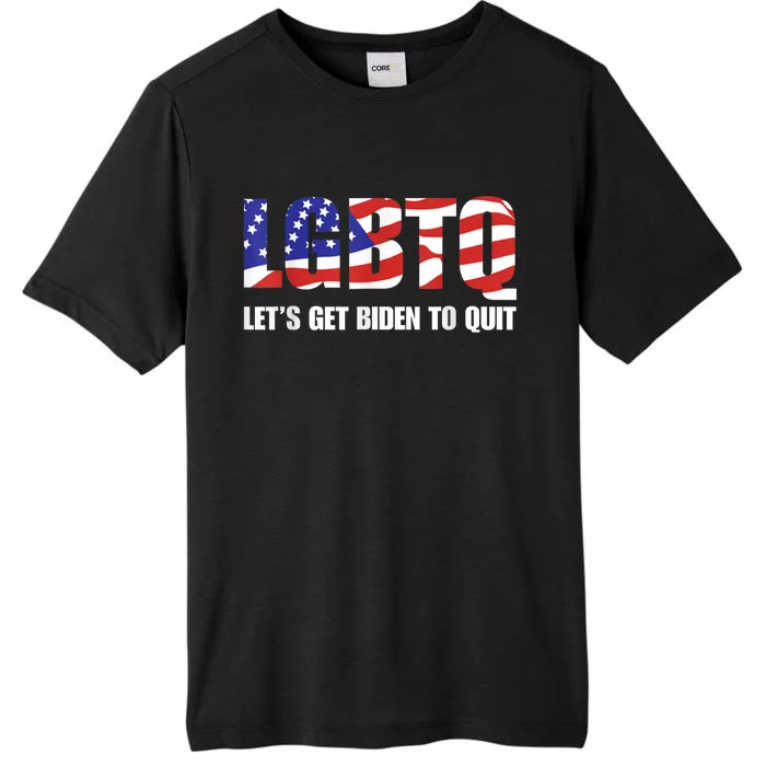 Funny LGBTQ Anti Biden Lets Get Biden To Quite ChromaSoft Performance T-Shirt