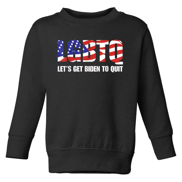 Funny LGBTQ Anti Biden Lets Get Biden To Quite Toddler Sweatshirt