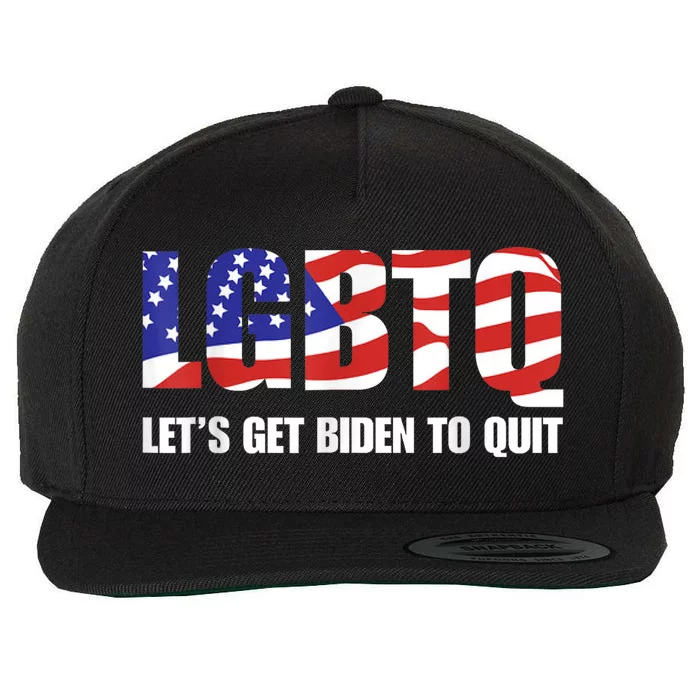 Funny LGBTQ Anti Biden Lets Get Biden To Quite Wool Snapback Cap