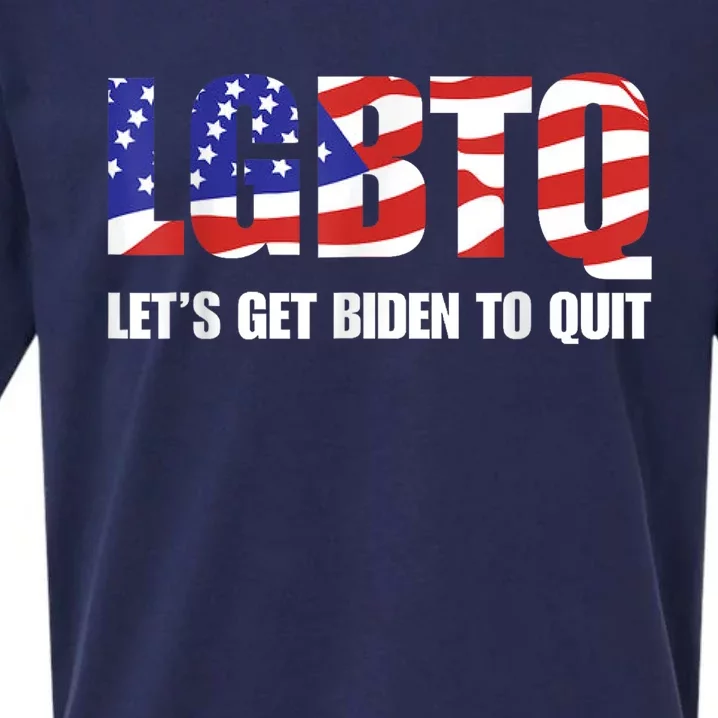 Funny LGBTQ Anti Biden Lets Get Biden To Quite Sueded Cloud Jersey T-Shirt