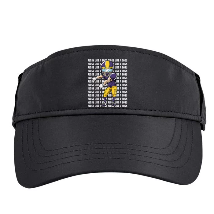 Floss Like A Boss Gold Purple Football Adult Drive Performance Visor