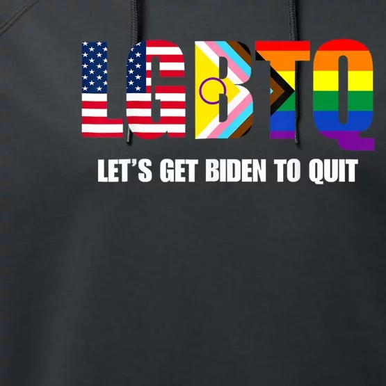 Funny LGBTQ Anti Biden Lets Get Biden To Quite Performance Fleece Hoodie