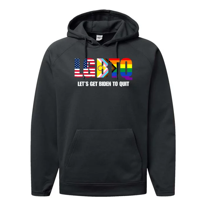 Funny LGBTQ Anti Biden Lets Get Biden To Quite Performance Fleece Hoodie