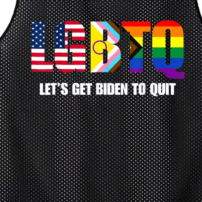 Funny LGBTQ Anti Biden Lets Get Biden To Quite Mesh Reversible Basketball Jersey Tank