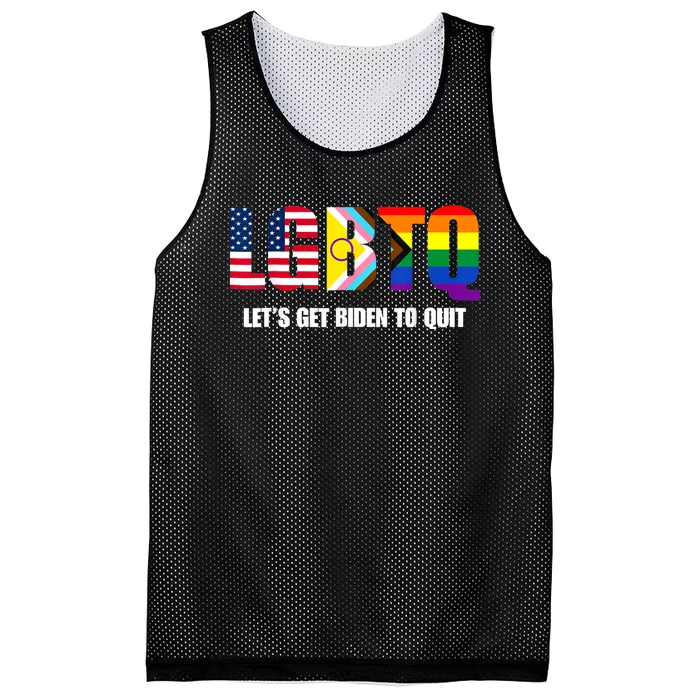 Funny LGBTQ Anti Biden Lets Get Biden To Quite Mesh Reversible Basketball Jersey Tank