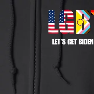 Funny LGBTQ Anti Biden Lets Get Biden To Quite Full Zip Hoodie