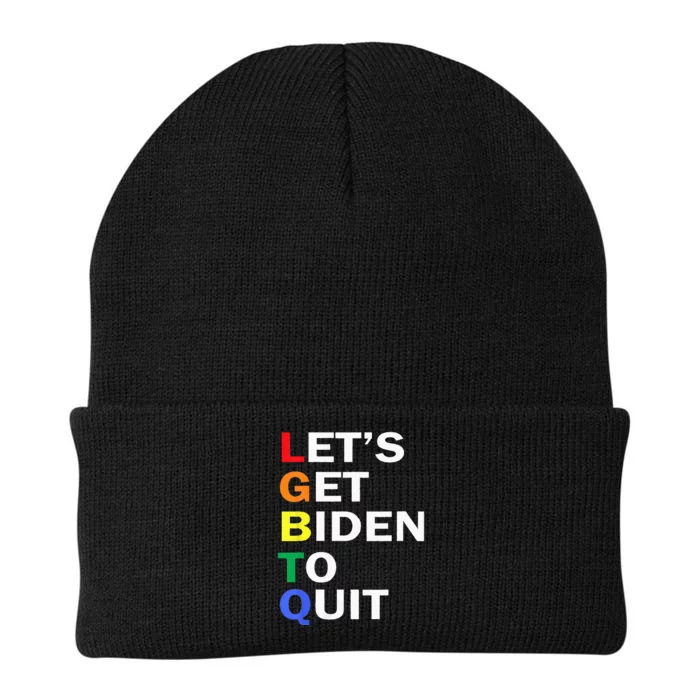 Funny LGBTQ Anti Biden Let's Get Biden To Quite Knit Cap Winter Beanie