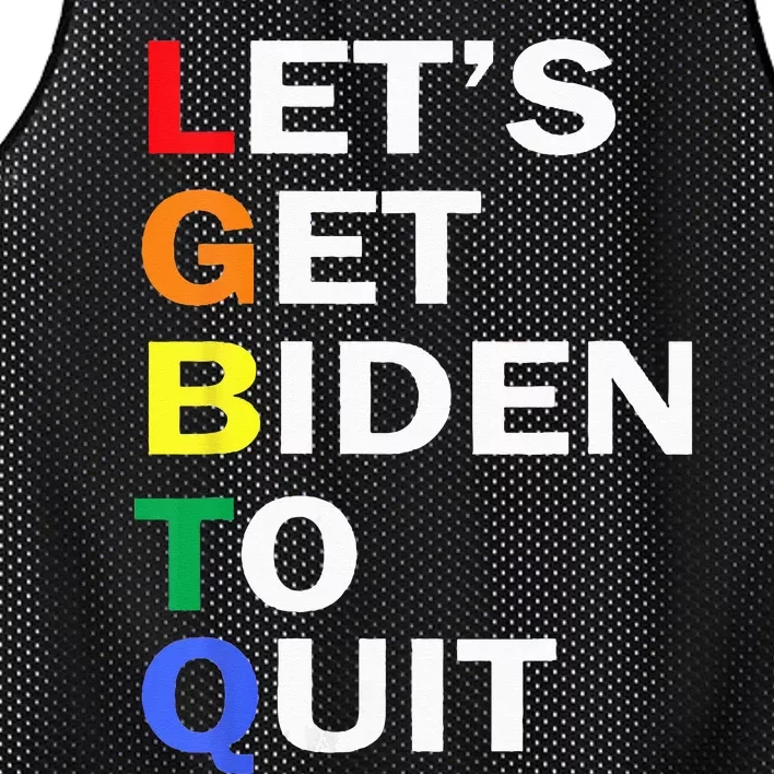 Funny LGBTQ Anti Biden Let's Get Biden To Quite Mesh Reversible Basketball Jersey Tank