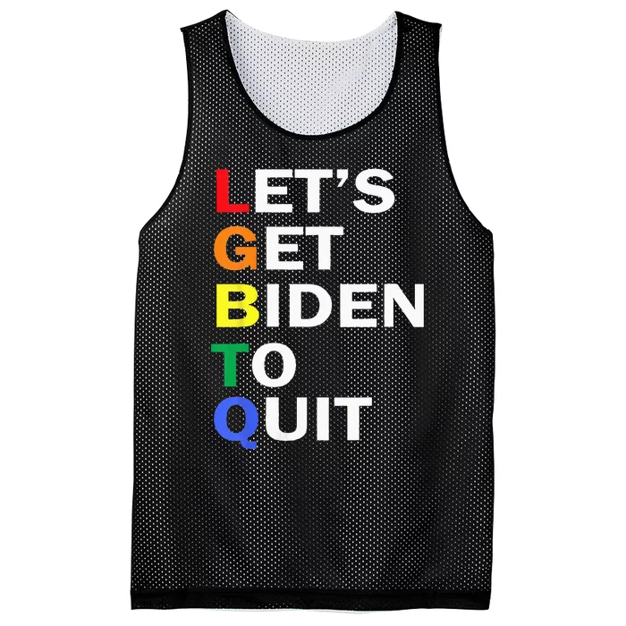 Funny LGBTQ Anti Biden Let's Get Biden To Quite Mesh Reversible Basketball Jersey Tank