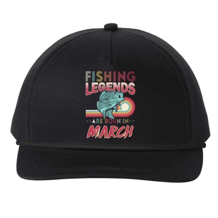 Fishing Legends Are Born In March Snapback Five-Panel Rope Hat