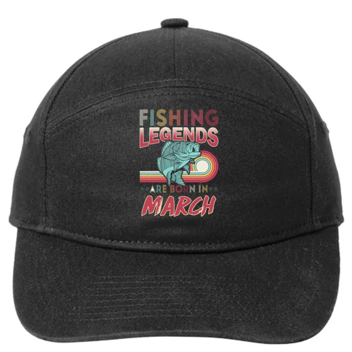 Fishing Legends Are Born In March 7-Panel Snapback Hat