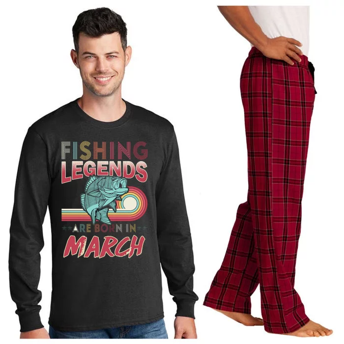 Fishing Legends Are Born In March Long Sleeve Pajama Set