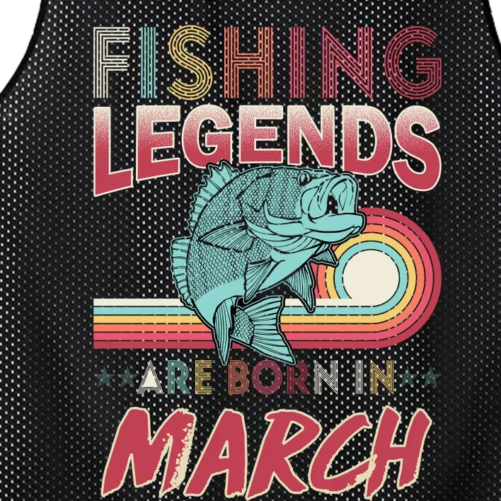 Fishing Legends Are Born In March Mesh Reversible Basketball Jersey Tank