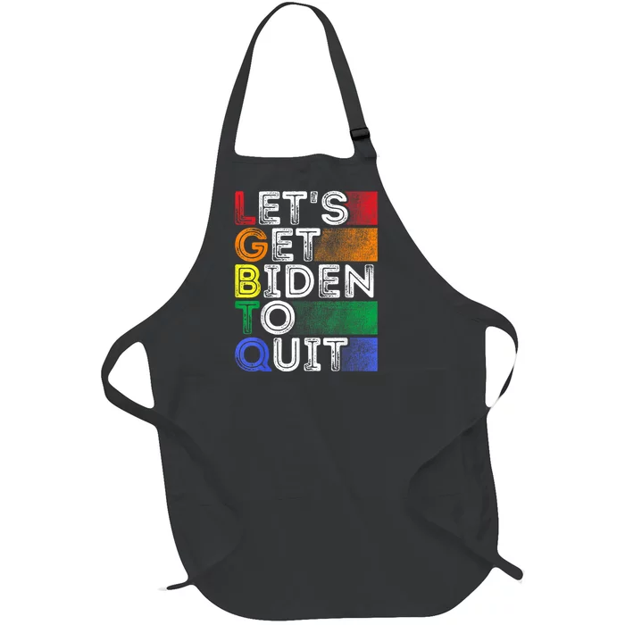 Funny LGBTQ Anti Biden Lets Get Biden To Quite Full-Length Apron With Pocket