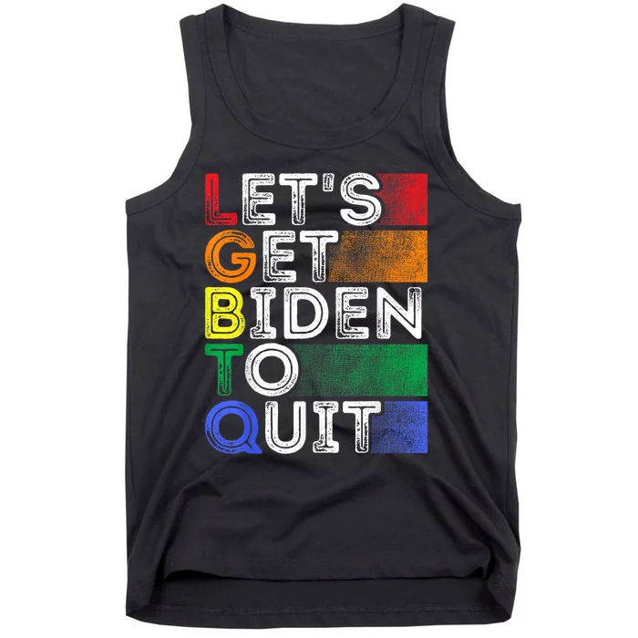 Funny LGBTQ Anti Biden Lets Get Biden To Quite Tank Top