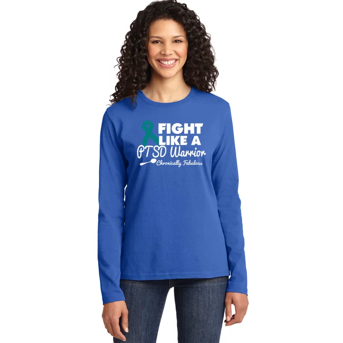 Fight Like A Ptsd Warrior Gift Ladies Long Sleeve Shirt