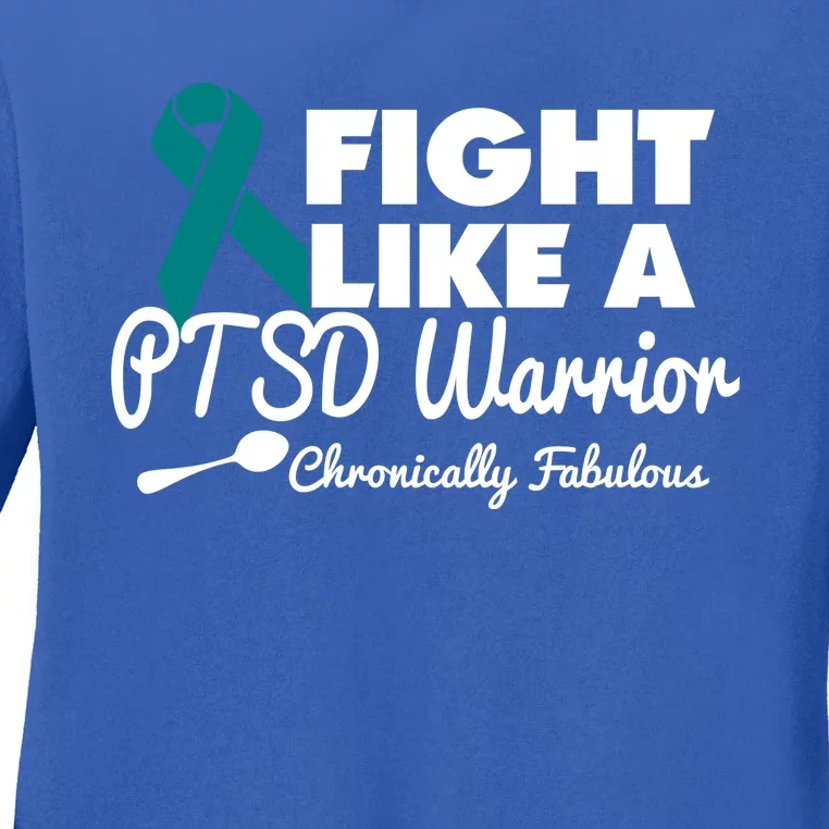 Fight Like A Ptsd Warrior Gift Ladies Long Sleeve Shirt