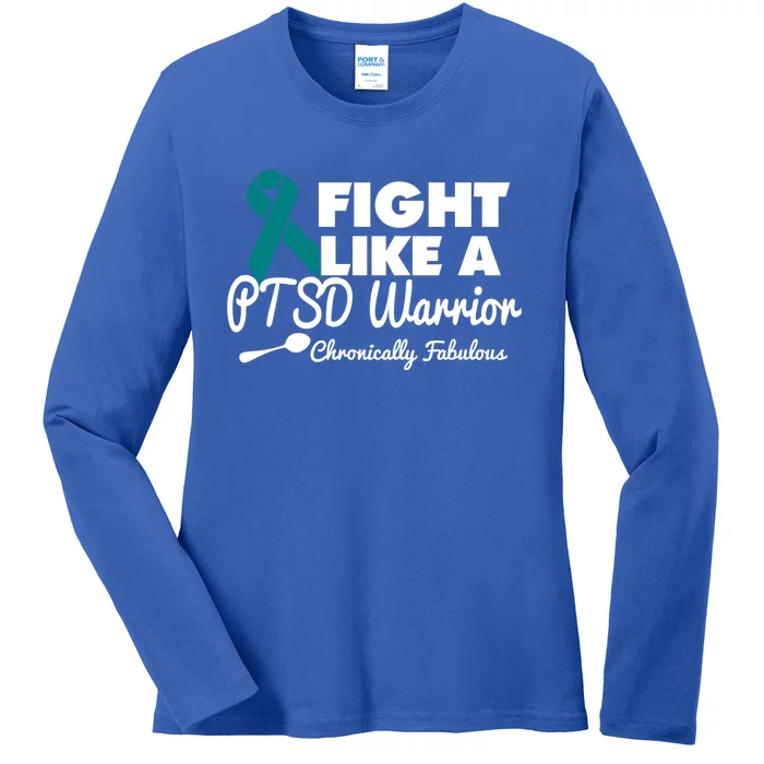 Fight Like A Ptsd Warrior Gift Ladies Long Sleeve Shirt