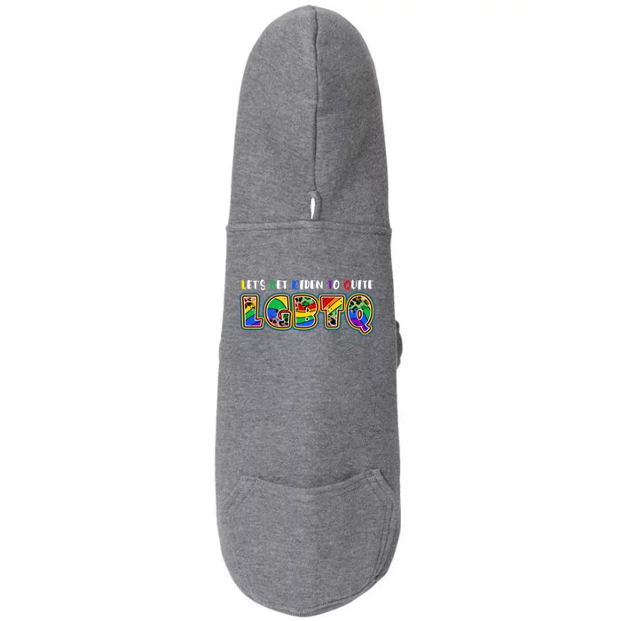 Funny Lgbtq Anti Biden: LetS Get Biden To Quite Cool Gift Doggie 3-End Fleece Hoodie