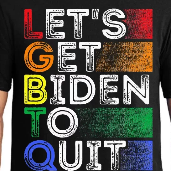 Funny Lgbtq Anti Biden LetS Get Biden To Quite Pajama Set