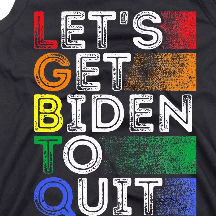 Funny Lgbtq Anti Biden LetS Get Biden To Quite Tank Top