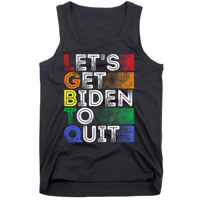 Funny Lgbtq Anti Biden LetS Get Biden To Quite Tank Top