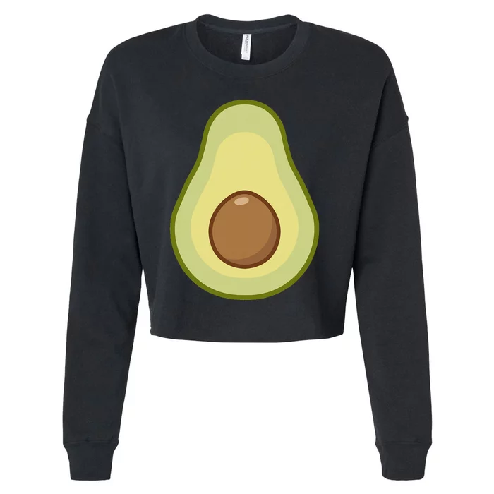 Funny lazy avocado costume for vegan halloween Cropped Pullover Crew