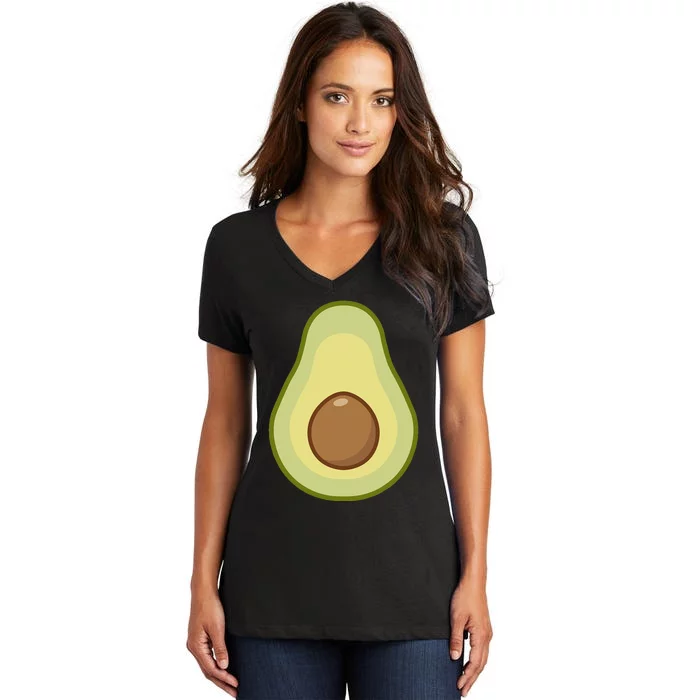 Funny lazy avocado costume for vegan halloween Women's V-Neck T-Shirt