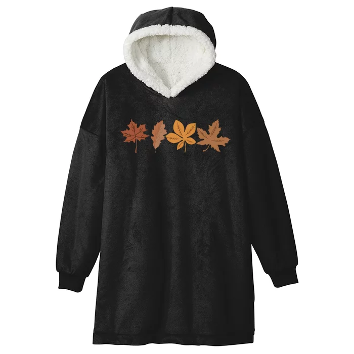 Fall Leaves Autumn Hooded Wearable Blanket