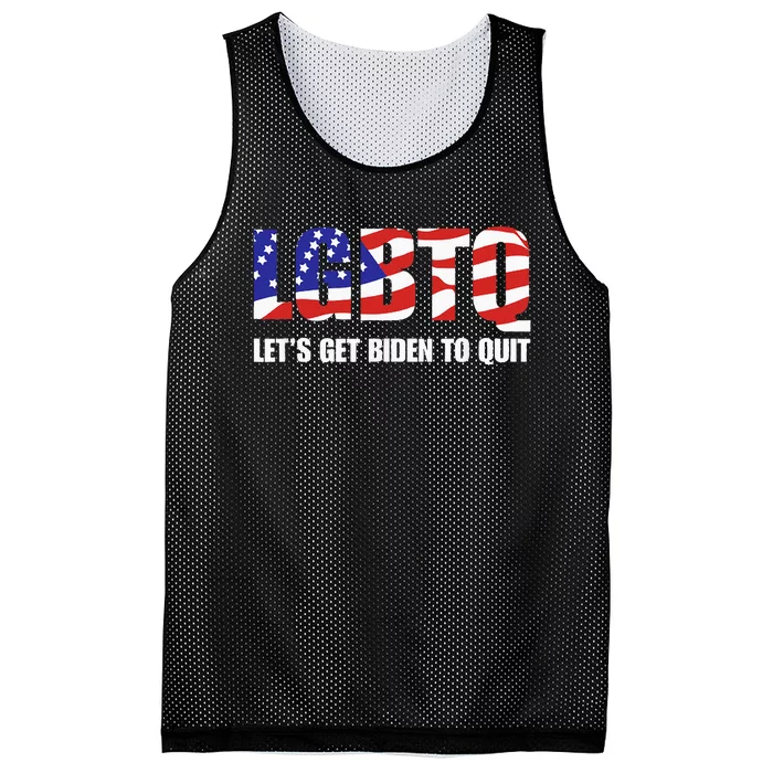 Funny LGBTQ Anti Biden Let's Get Biden To Quite Mesh Reversible Basketball Jersey Tank