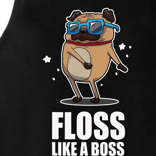 Floss Like A Boss Pug Floss Dance Dog Ladies Tri-Blend Wicking Tank