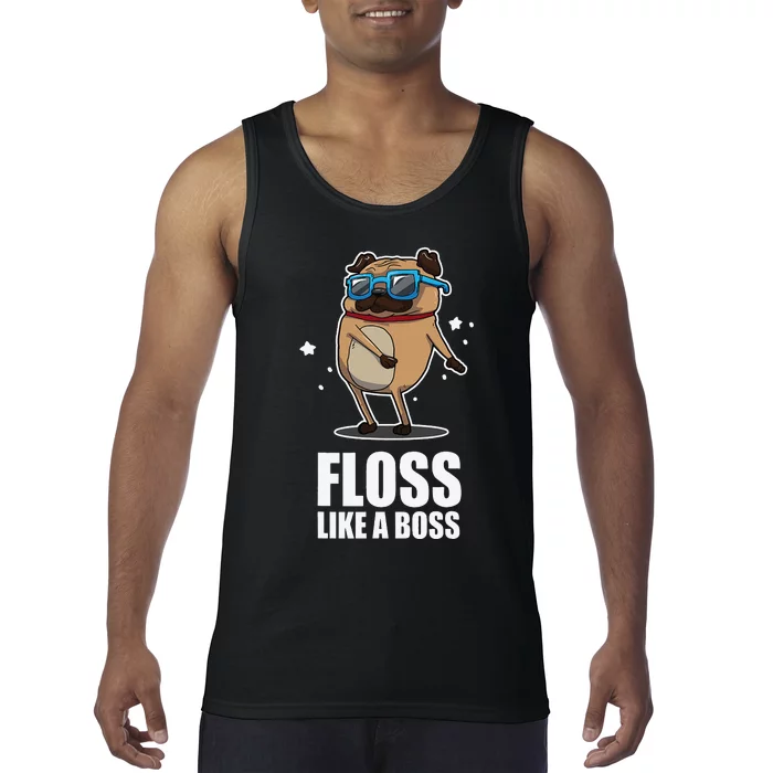 Floss Like A Boss Pug Floss Dance Dog Tank Top