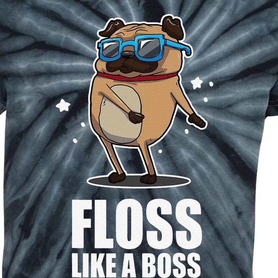 Floss Like A Boss Pug Floss Dance Dog Kids Tie-Dye T-Shirt