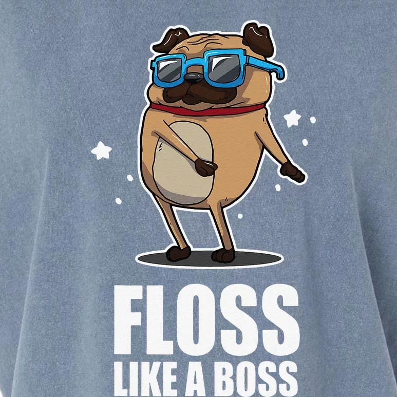 Floss Like A Boss Pug Floss Dance Dog Garment-Dyed Women's Muscle Tee