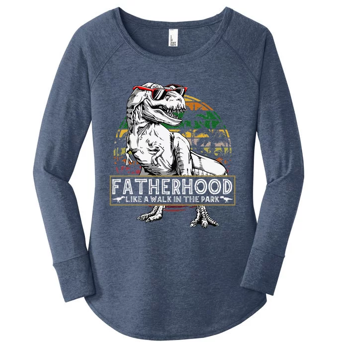 Fatherhood Like A Walk In The Park Funny Tee Gifts Dad Women's Perfect Tri Tunic Long Sleeve Shirt