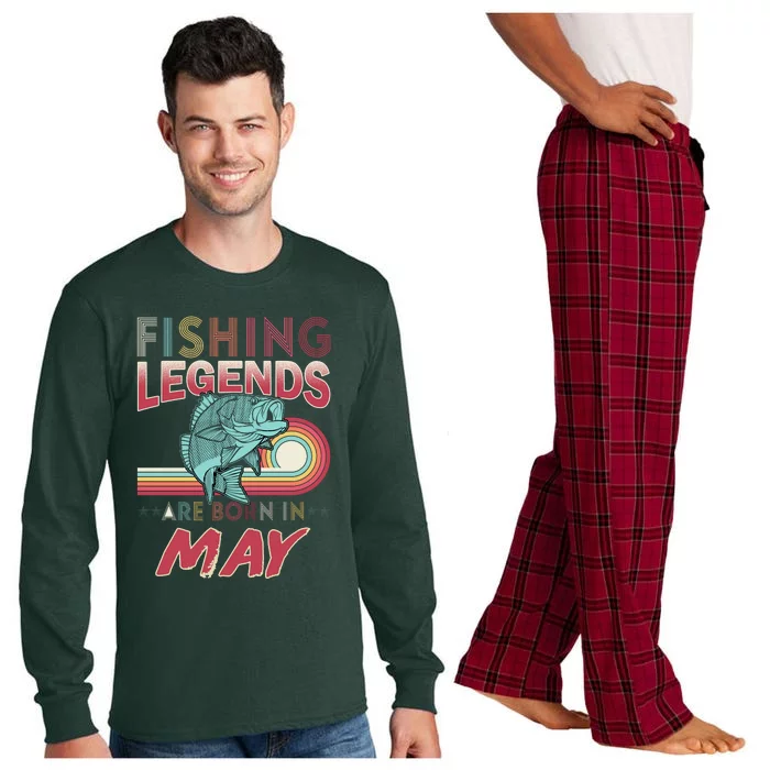 Fishing Legends Are Born In May Long Sleeve Pajama Set