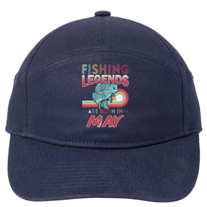 Fishing Legends Are Born In May 7-Panel Snapback Hat